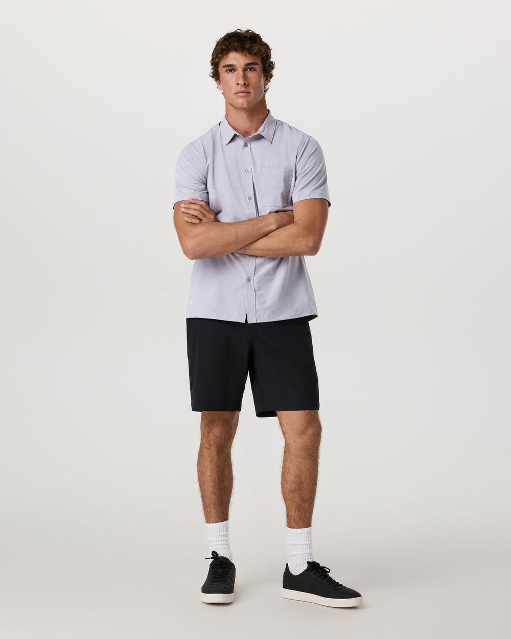 Short Sleeve Bridge Button Down Men's Cinder Shirt | Vuori online