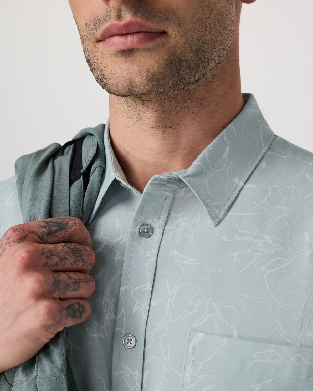 Short Sleeve Bridge Button Down Men's Chalk Blue Shirt | Vuori outlet