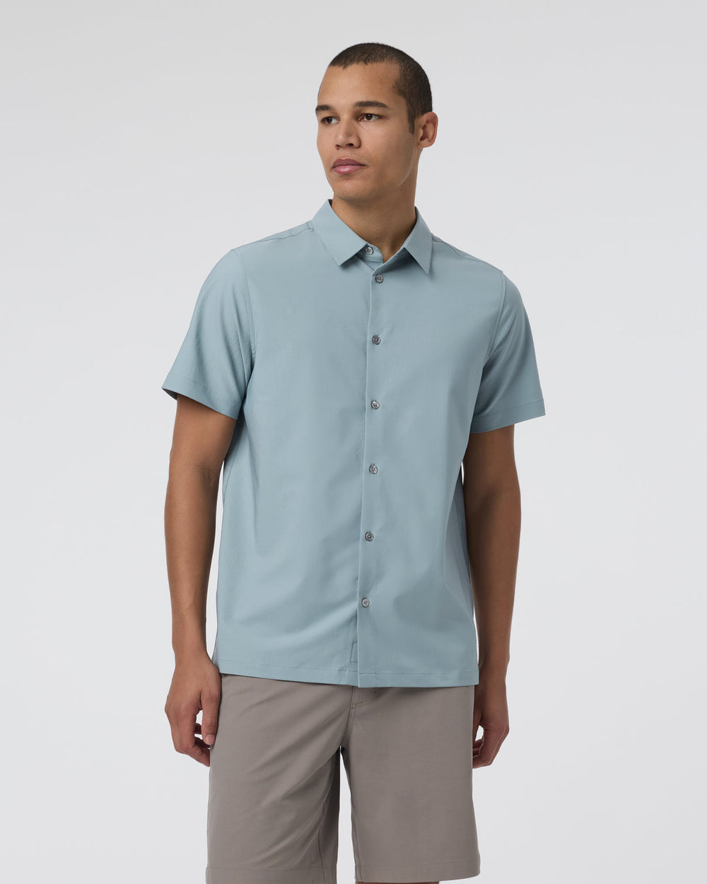 Short Sleeve Manhattan Button Down Men's Mist Shirt | Vuori onsale