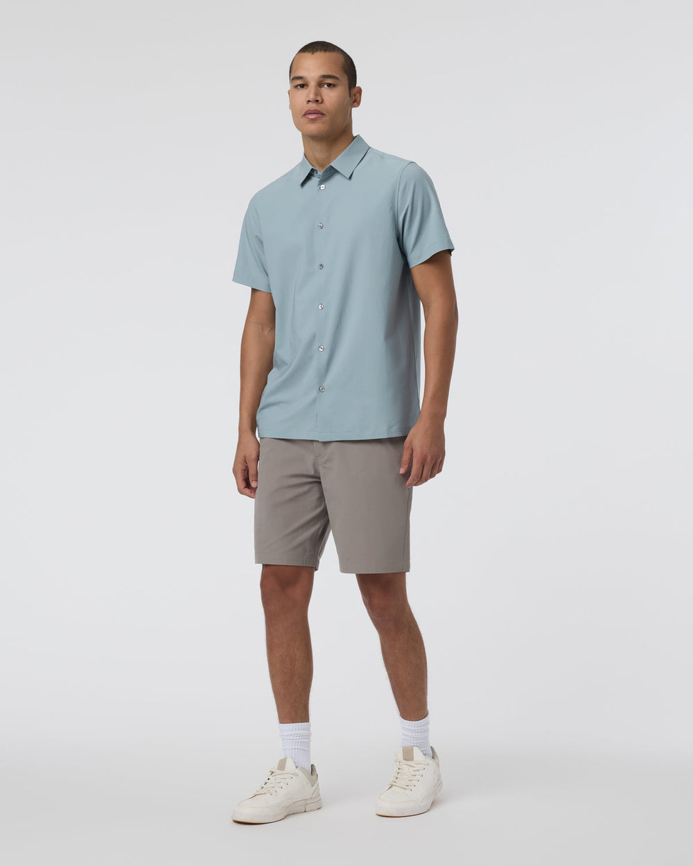 Short Sleeve Manhattan Button Down Men's Mist Shirt | Vuori onsale