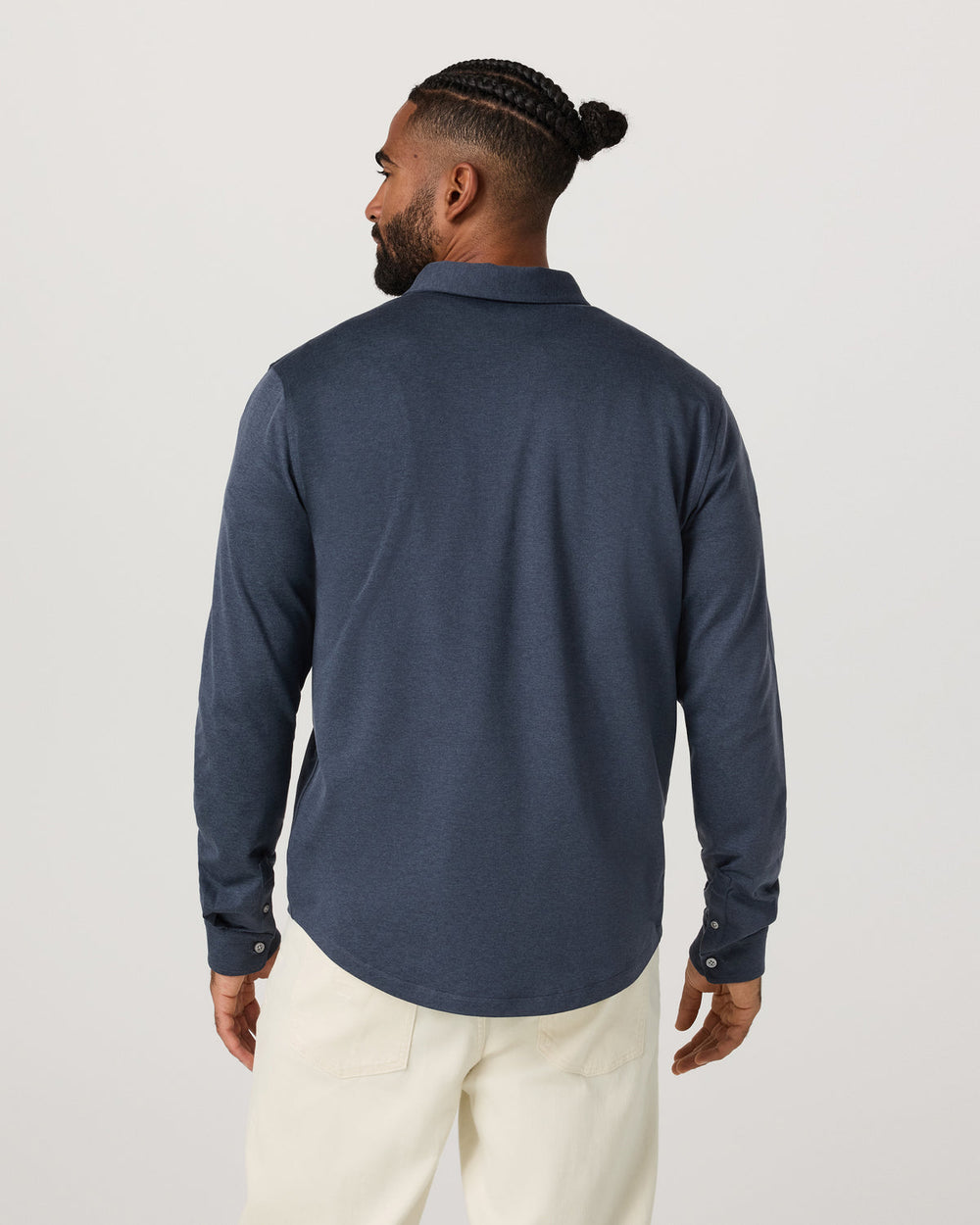 Men's Long Sleeve Ponto Button Down Azure Heather | Vuori discount