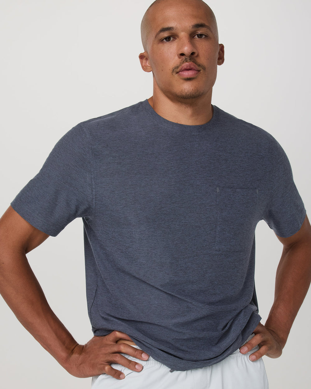 Short Sleeve Strato Pocket Tee-Relaxed Fit Dark Azure Heather | Vuori onsale