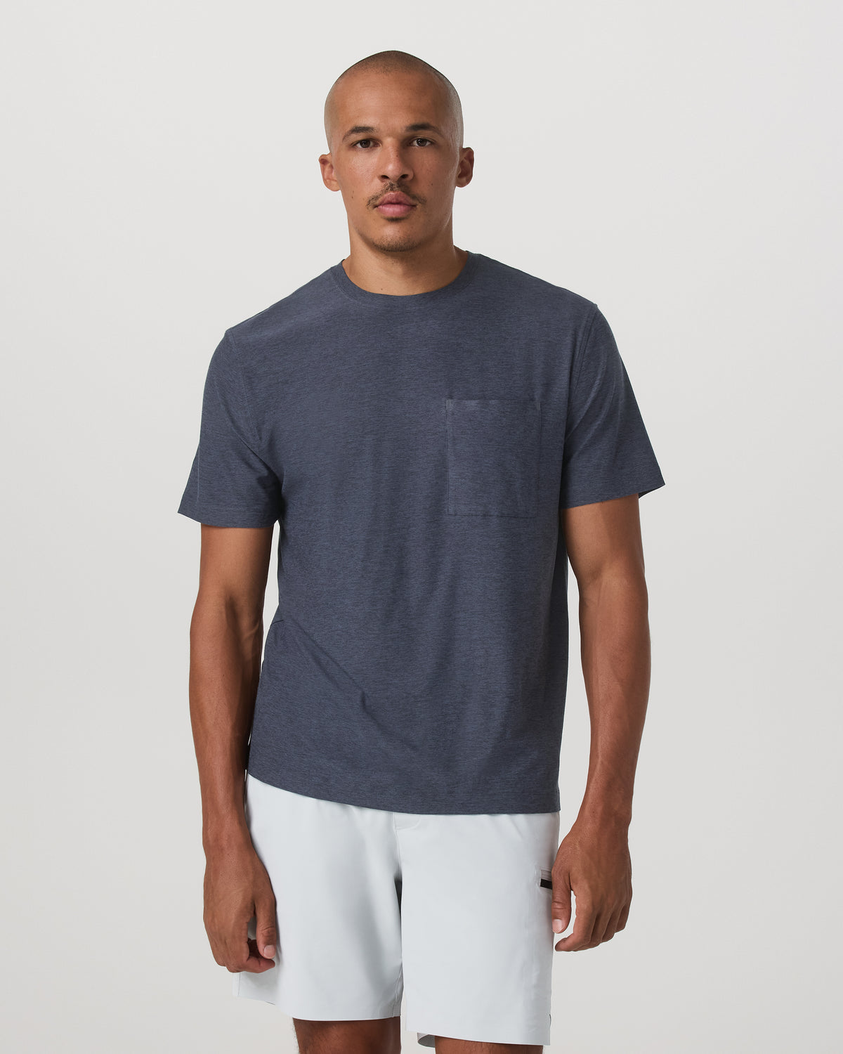 Short Sleeve Strato Pocket Tee-Relaxed Fit Dark Azure Heather | Vuori onsale