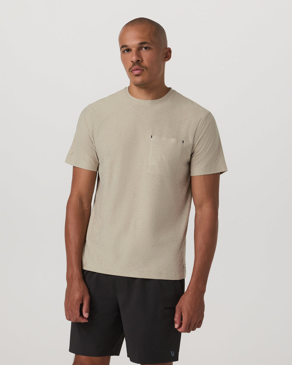 Short Sleeve Strato Pocket Tee-Relaxed Fit Truffle Heather | Vuori for sale