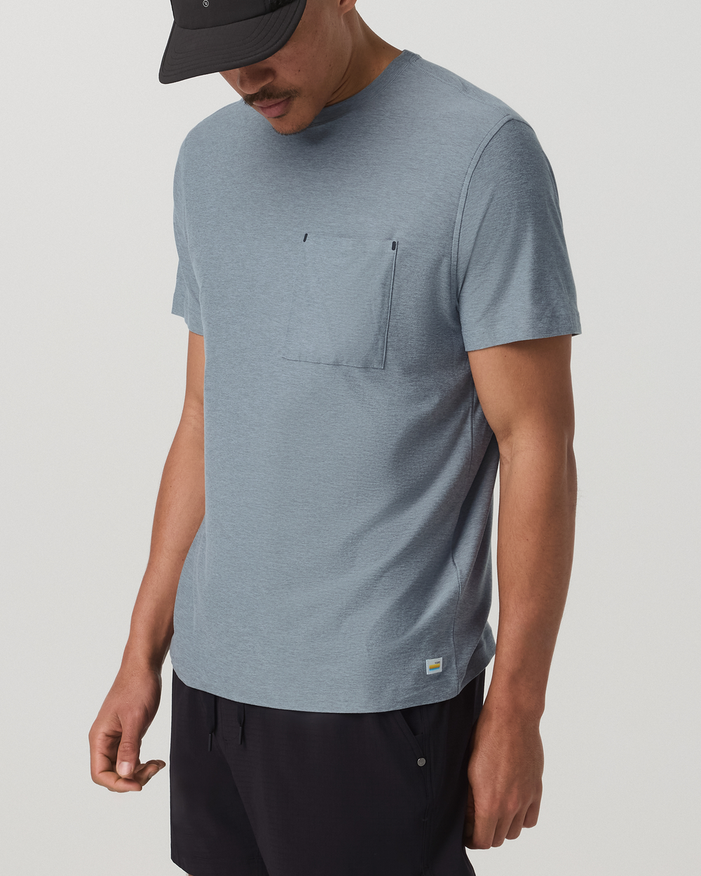Short Sleeve Strato Pocket Tee-Relaxed Fit Dusty Blue Heather | Vuori online