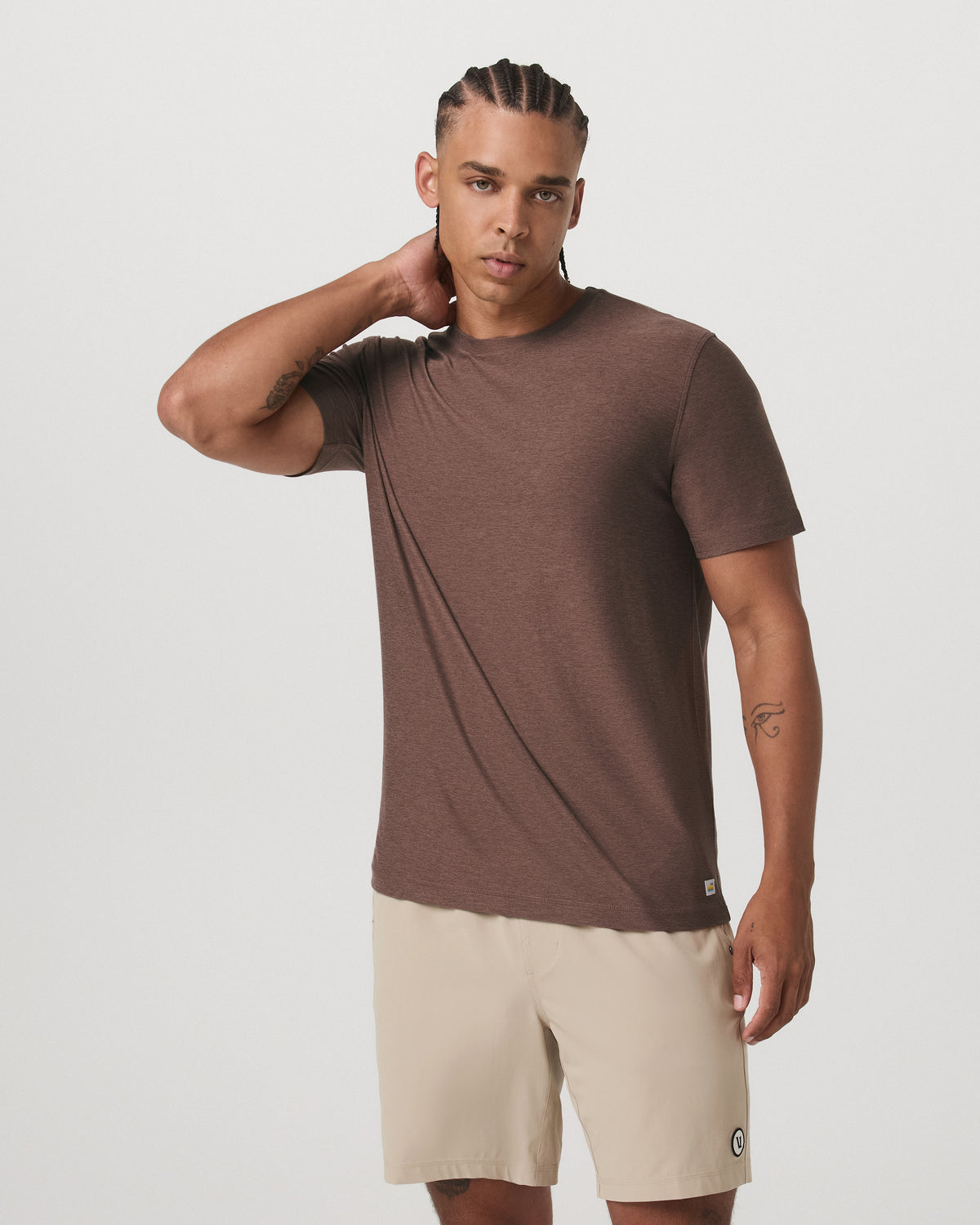 Strato Tech Tee Men's Sable Heather Performance T-Shirt | Vuori sale