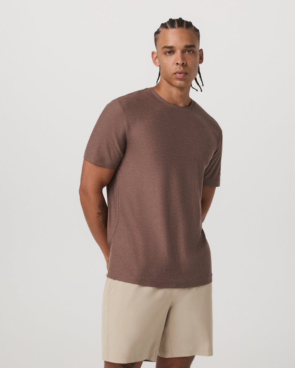 Strato Tech Tee Men's Sable Heather Performance T-Shirt | Vuori sale
