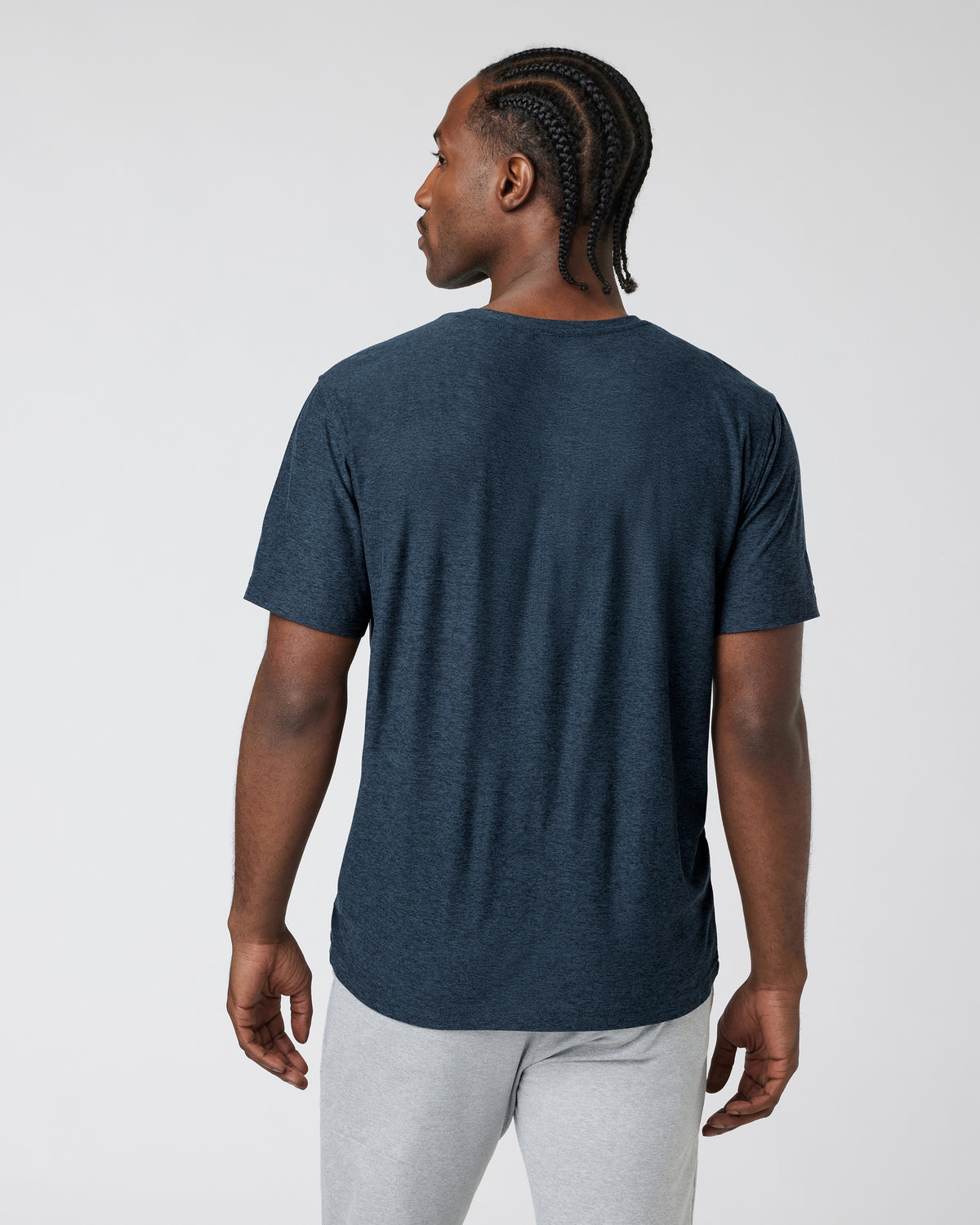 Strato Tech Tee Men's Navy Heather Blue Tee | Vuori onsale