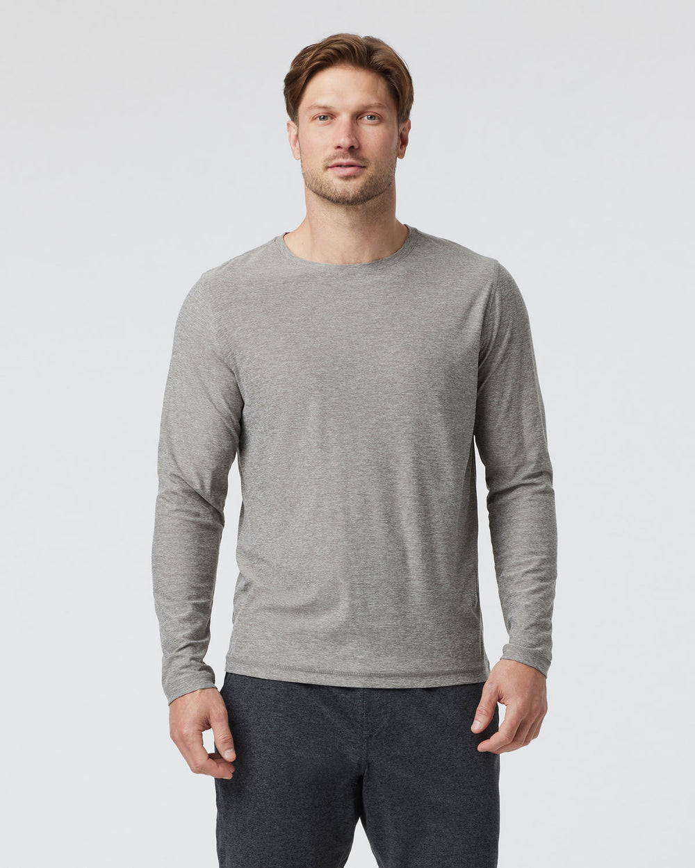 Long-Sleeve Strato Tech Tee Heather Grey Shirt | Vuori onsale