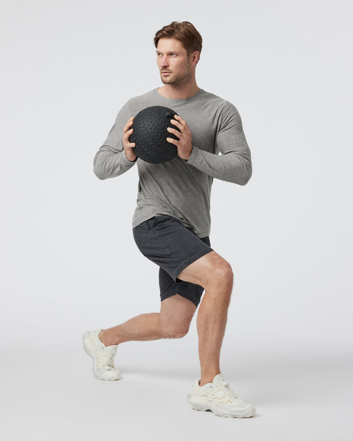 Long-Sleeve Strato Tech Tee Heather Grey Shirt | Vuori onsale