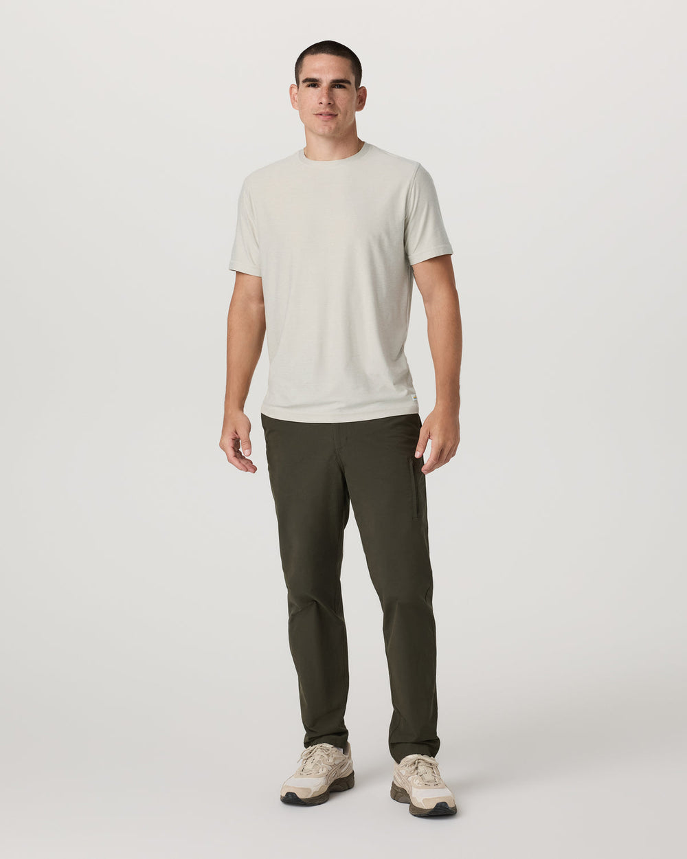 Strato Tech Tee Men's Mushroom Heather T-Shirt | Vuori for sale