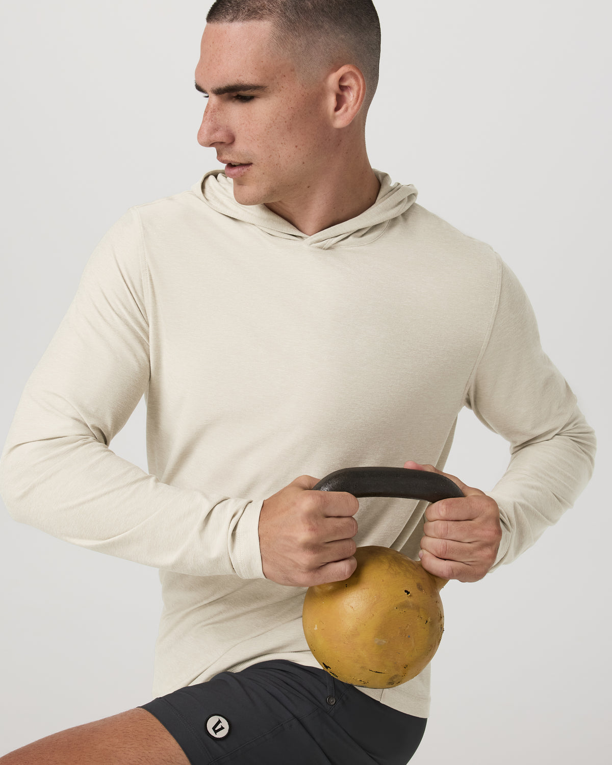 Strato Tech Hoodie Men's Mushroom Heather Hoodie | Vuori onsale