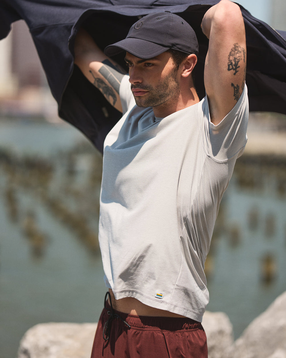 Strato Tech Tee Platinum White Tech Workout Shirt | Vuori online