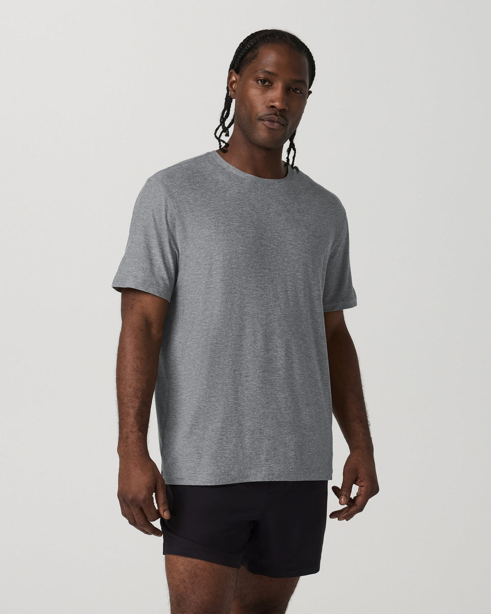 Short Sleeve Strato Tech Tee - Relaxed Fit Heather Grey | Vuori for sale