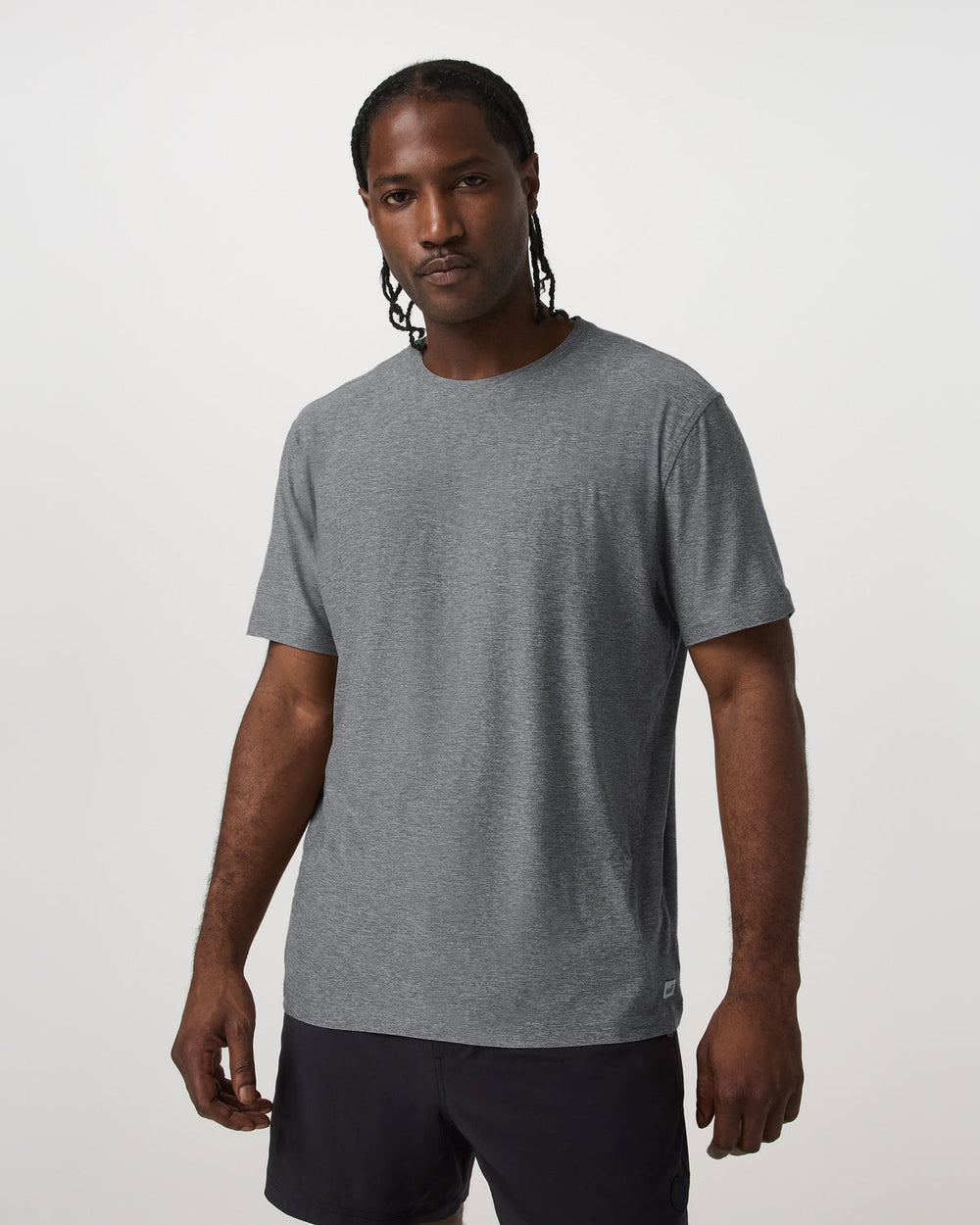 Short Sleeve Strato Tech Tee - Relaxed Fit Heather Grey | Vuori for sale