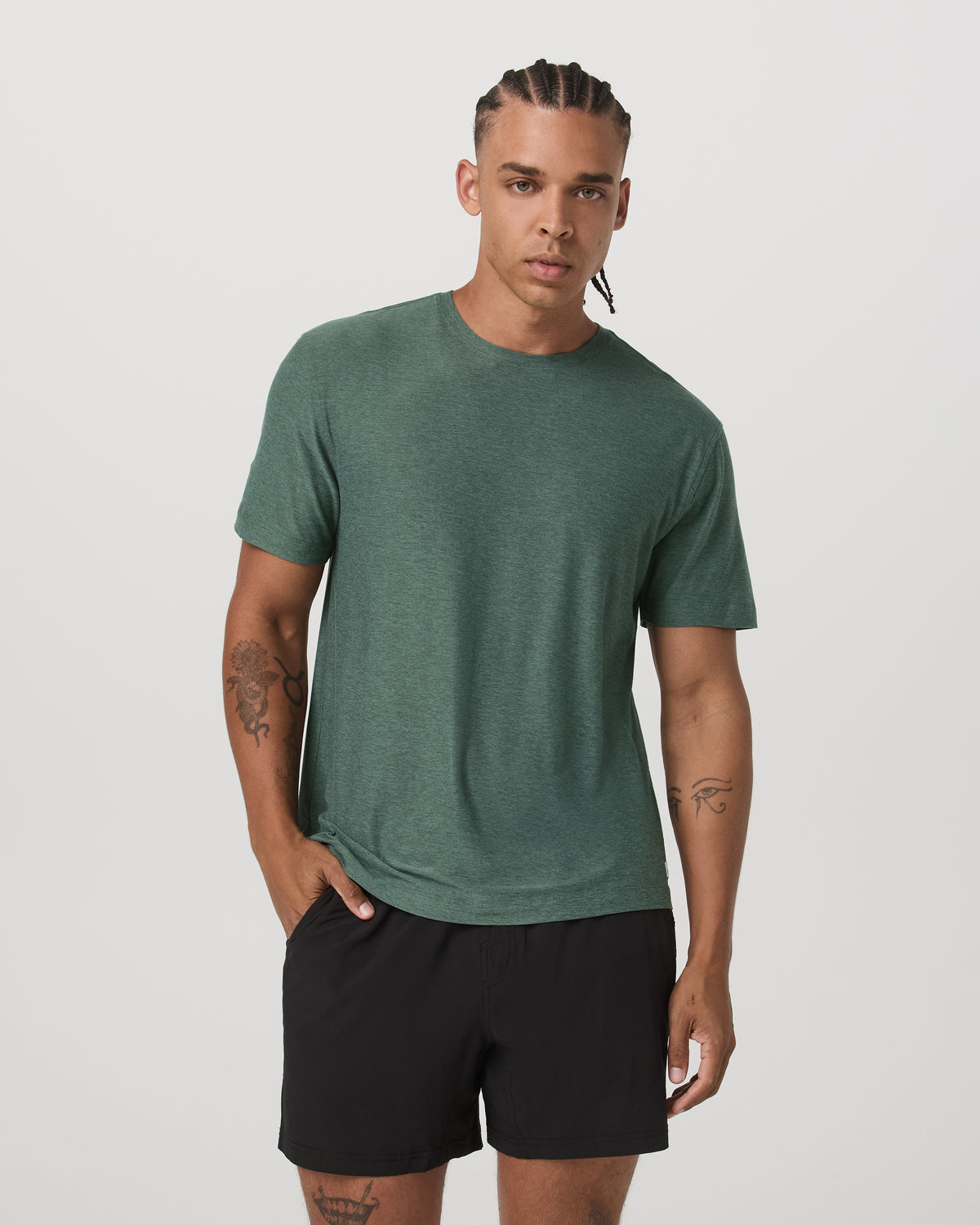 Short Sleeve Strato Tech Tee-Relaxed Fit Agate Green Heather | Vuori discount