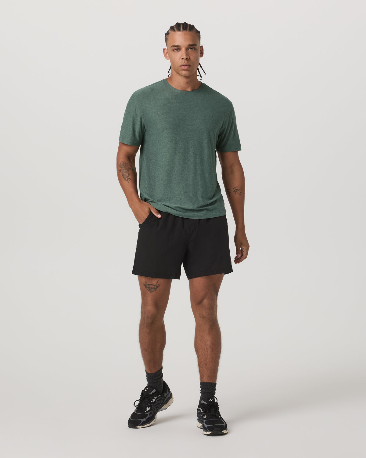 Short Sleeve Strato Tech Tee-Relaxed Fit Agate Green Heather | Vuori discount