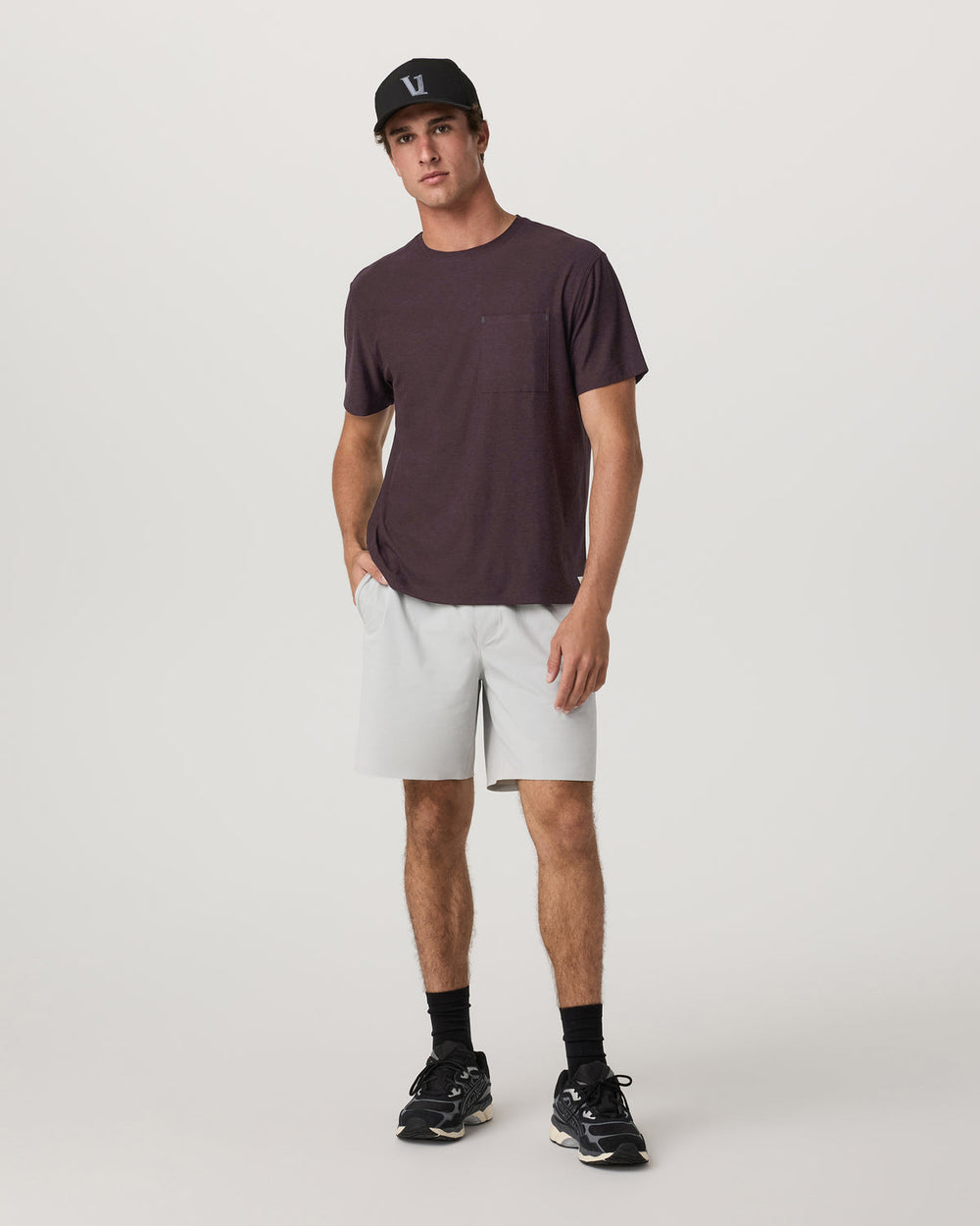 Short Sleeve Strato Pocket Tee - Relaxed Fit Raisin Heather | Vuori discount