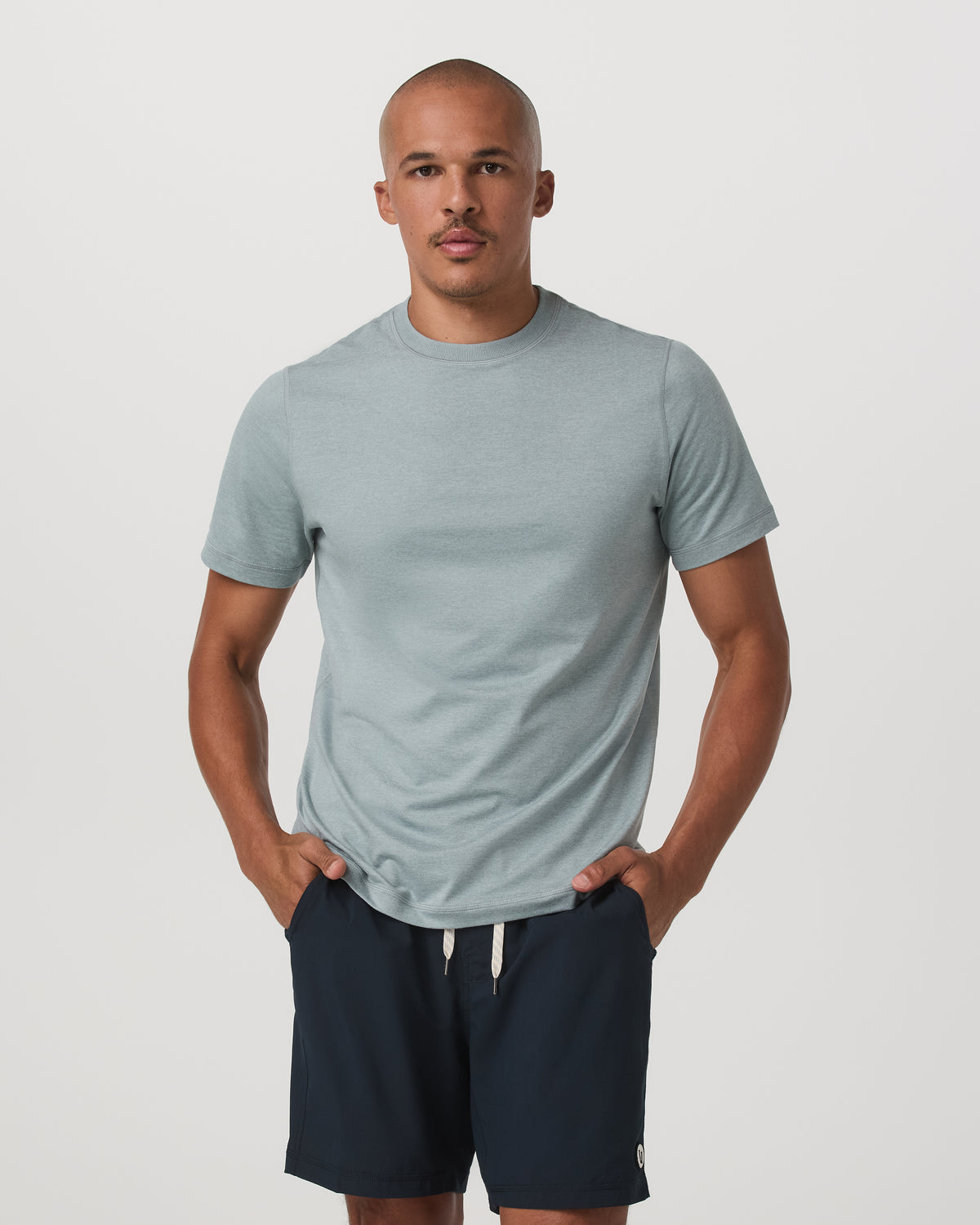 Short Sleeve Ponto Performance Tee Misty Blue Heather | Vuori onsale
