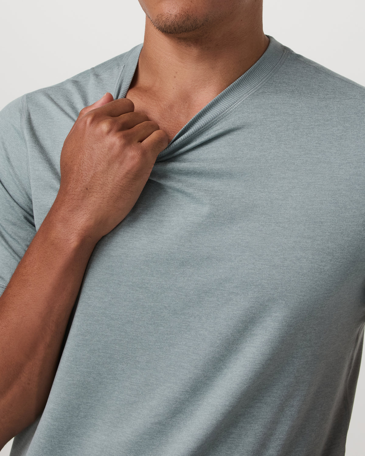 Short Sleeve Ponto Performance Tee Misty Blue Heather | Vuori onsale