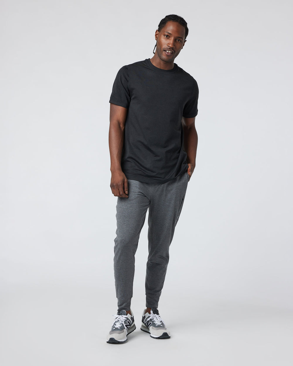 Short Sleeve Ponto Performance Tee Black Heather | Vuori for sale