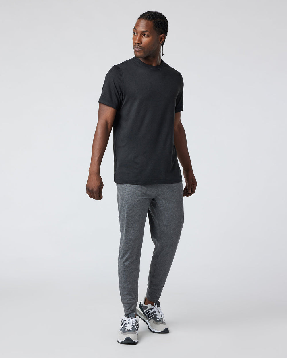 Short Sleeve Ponto Performance Tee Black Heather | Vuori for sale