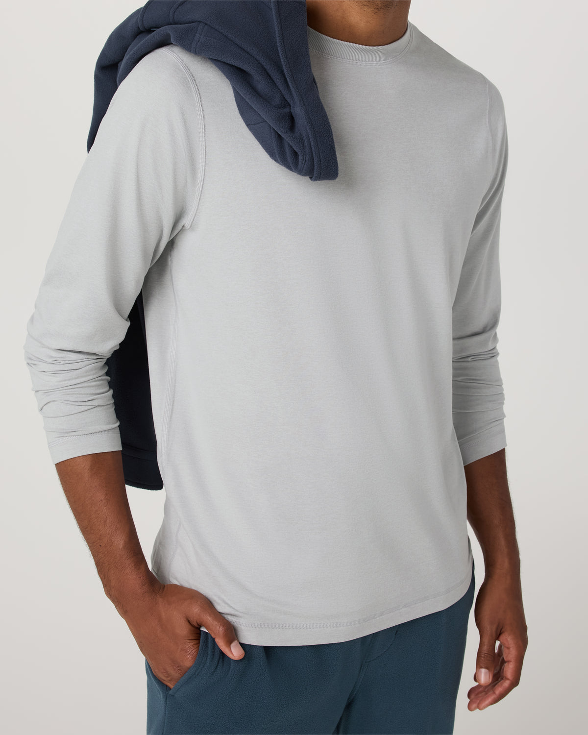 Long Sleeve Ponto Performance Tee Frost Grey Heather | Vuori discount