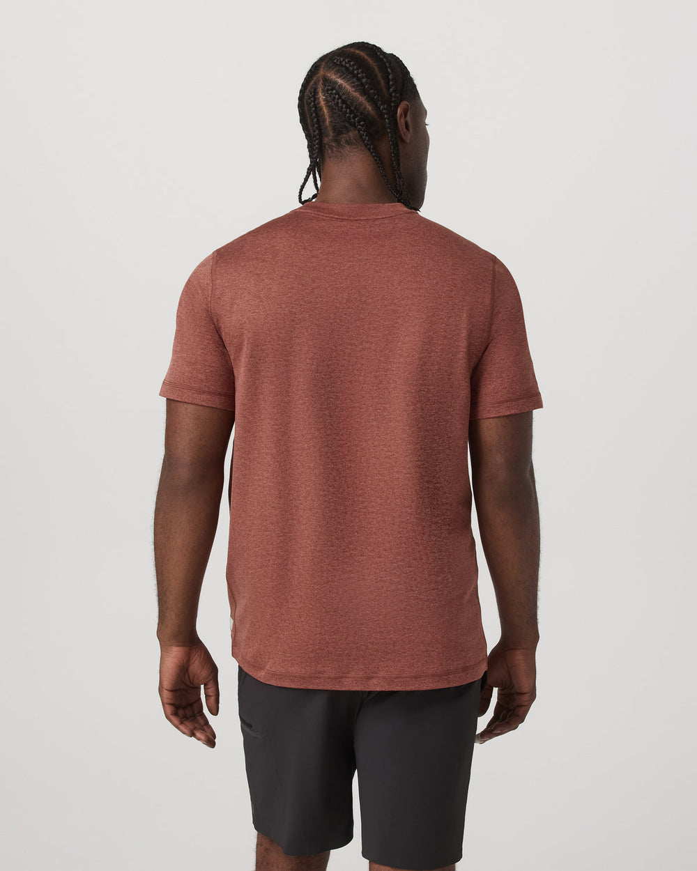 Short Sleeve Ponto Performance Tee Firebrick Heather | Vuori shop