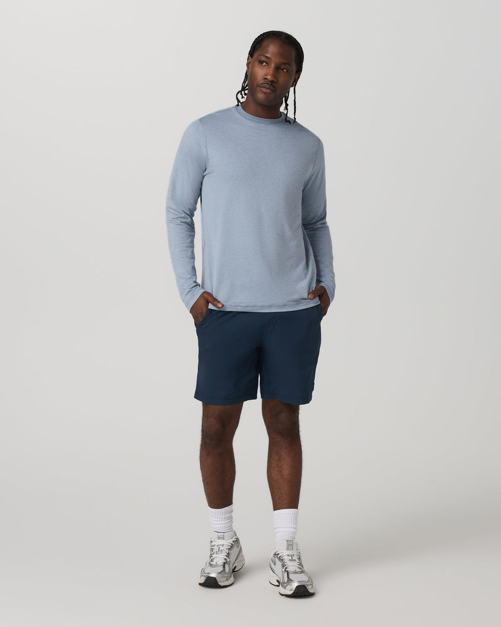 Long Sleeve Ponto Performance Tee Blue Dusk Heather | Vuori discount