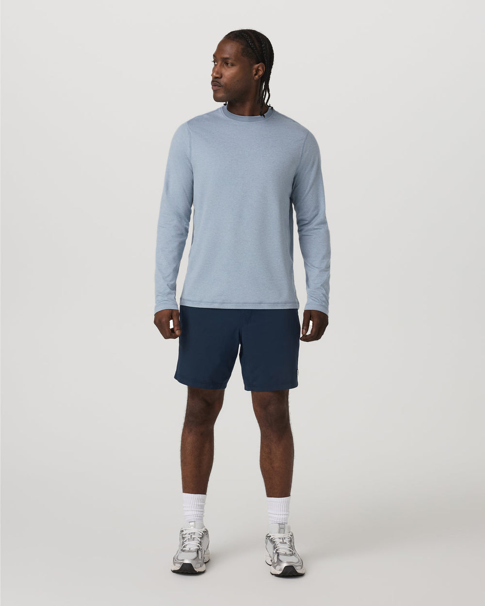 Long Sleeve Ponto Performance Tee Blue Dusk Heather | Vuori discount