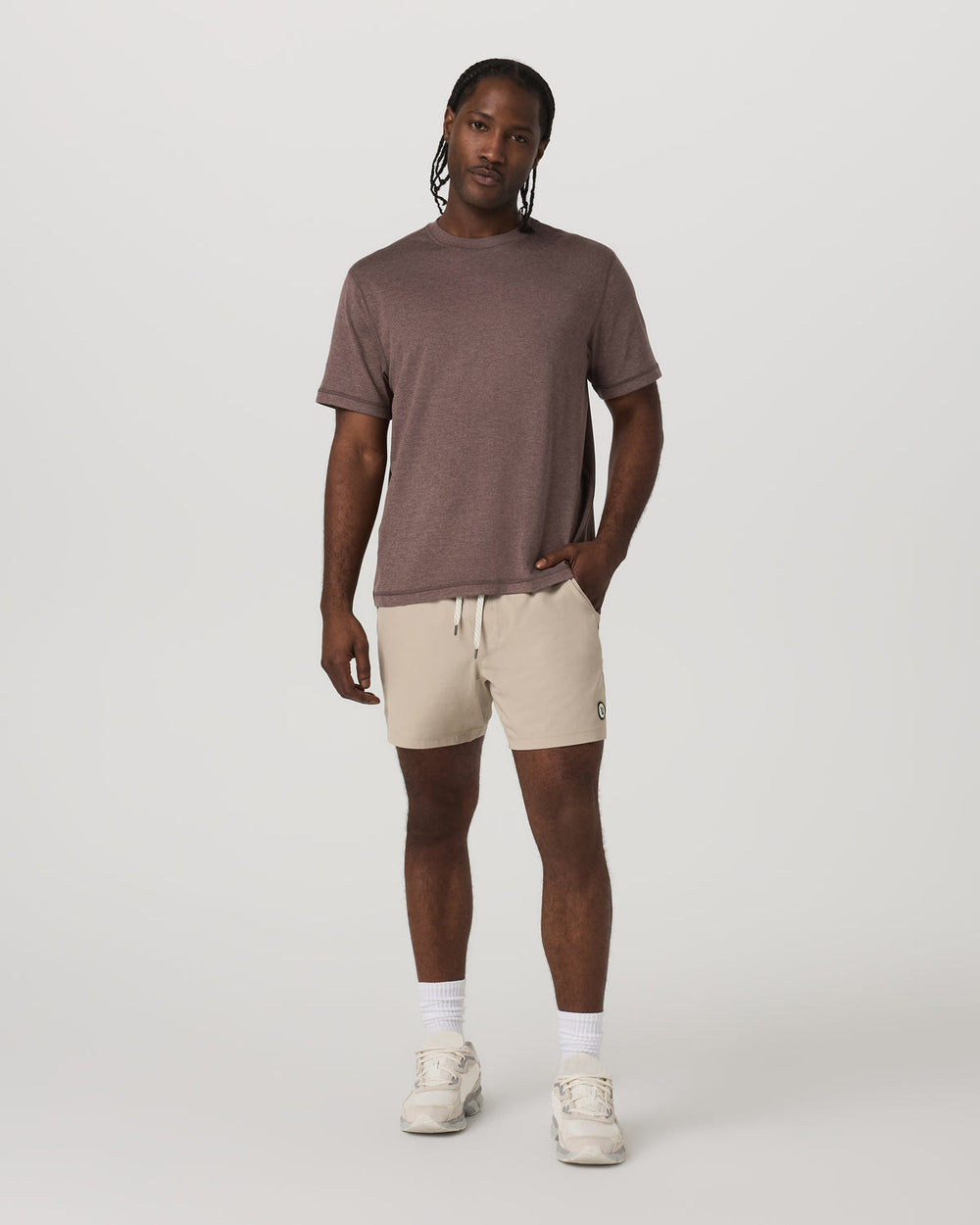 Short Sleeve Ponto Tee - Relaxed Fit Elm Heather | Vuori shop