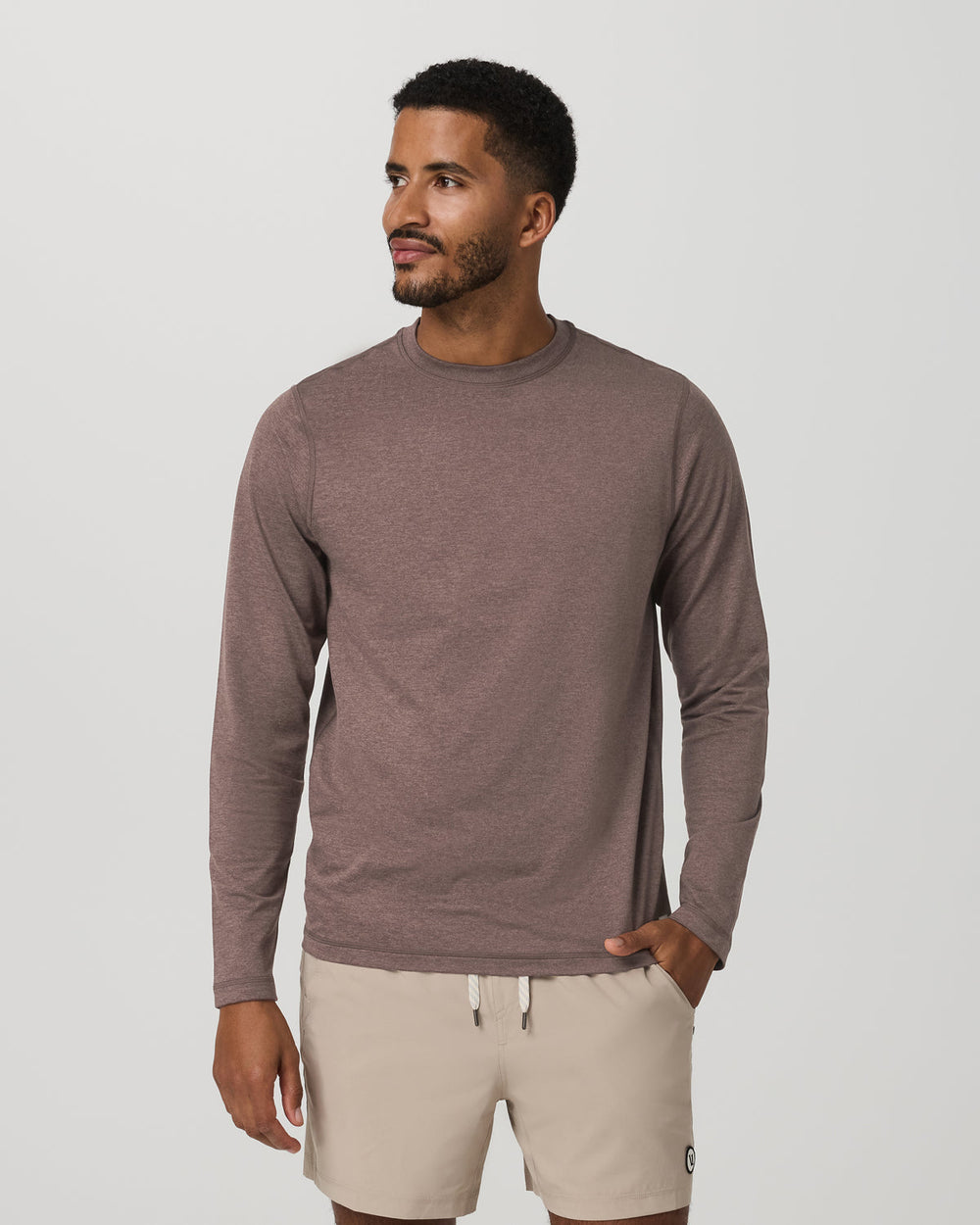 Men's Long Sleeve Ponto Performance Tee Elm Heather | Vuori sale