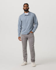 Men's Long Sleeve Coronado Rugby Shirt Blue Dusk Heather | Vuori for sale