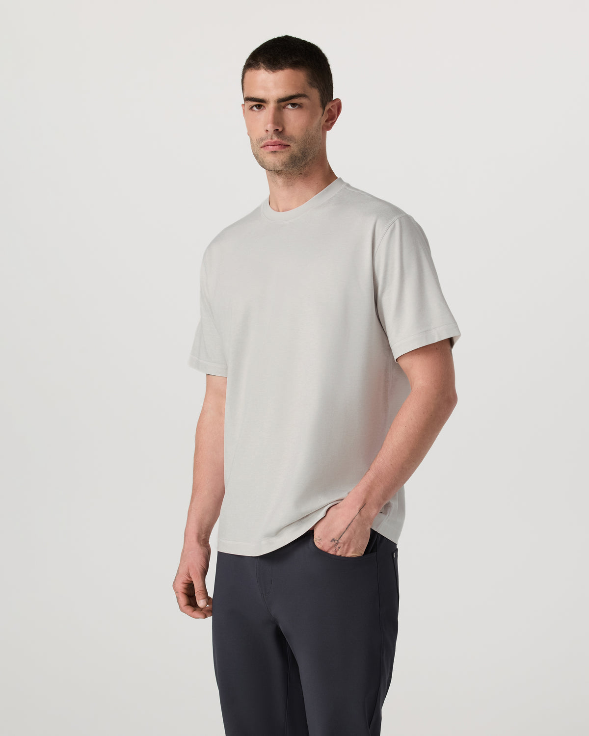 Men's Short Sleeve Ponto Tee - Relaxed Salt Heather | Vuori discount