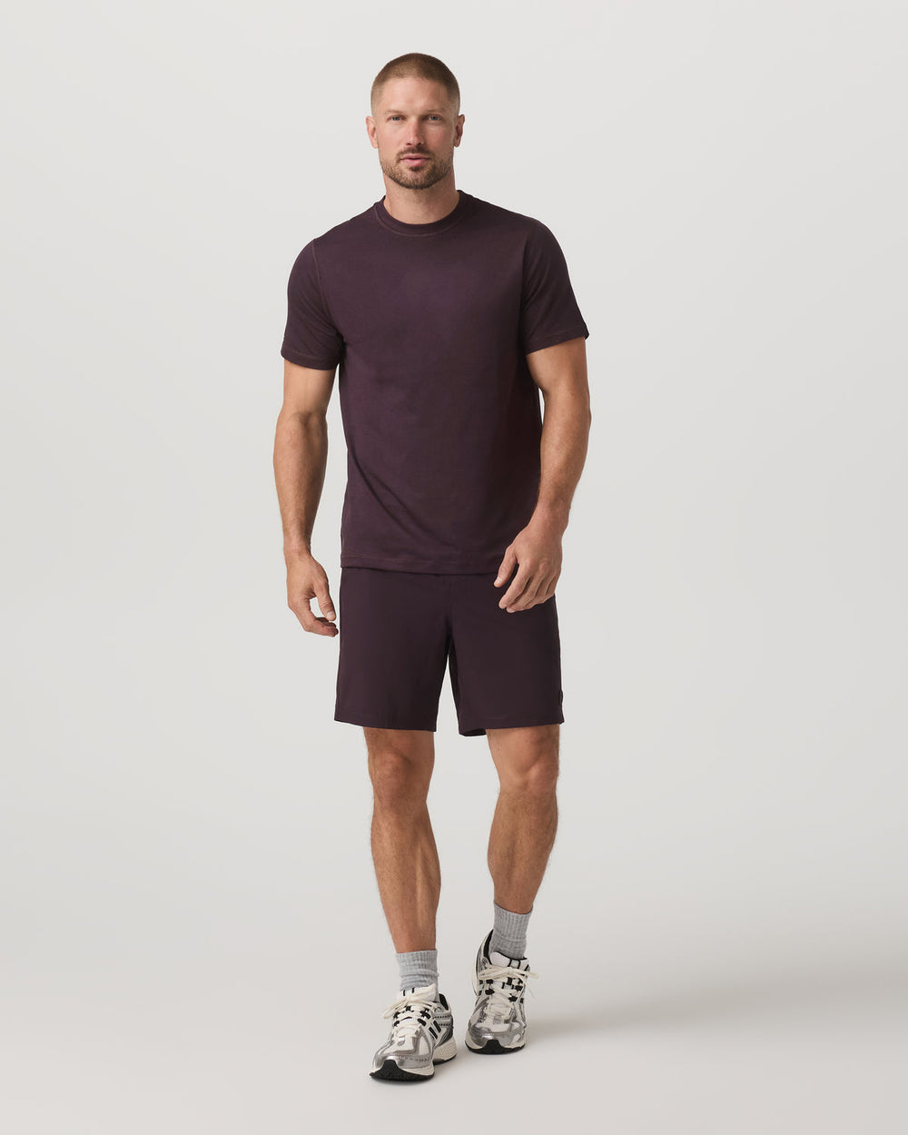 Men's Short Sleeve Ponto Performance Tee Raisin Heather | Vuori shop