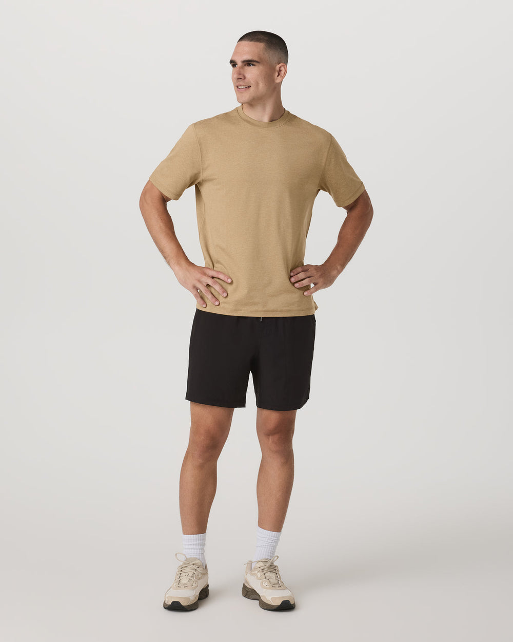 Men's Short Sleeve Ponto Tee - Relaxed Sungold Heather | Vuori sale