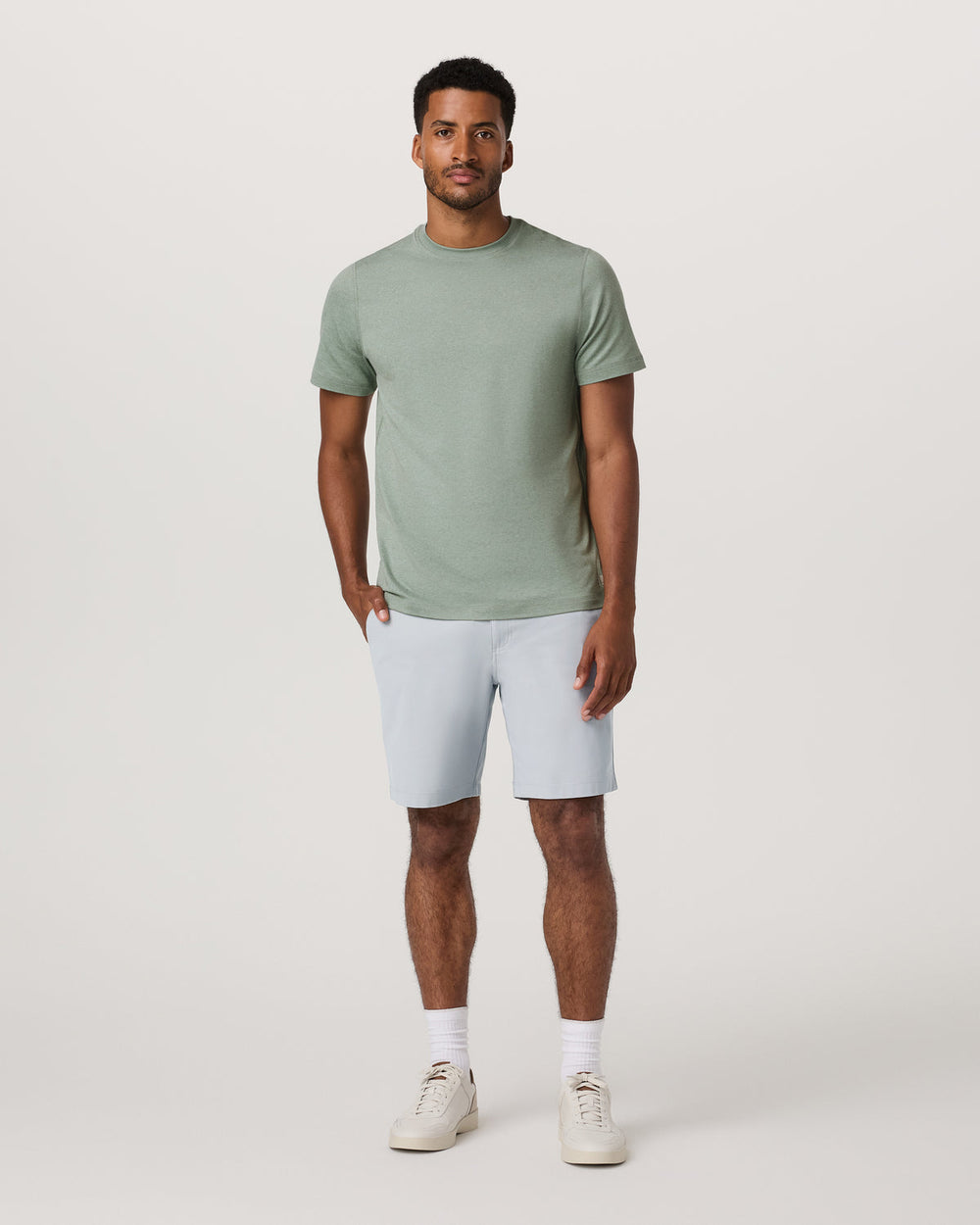 Men's Short Sleeve Ponto Performance Tee Thyme Heather | Vuori onsale