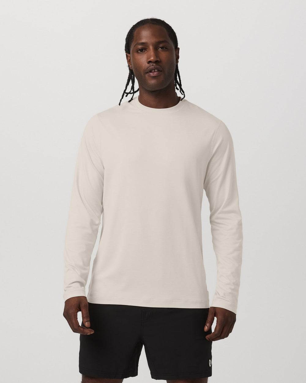 Men's Long Sleeve Ponto Performance Tee Oatmeal Heather | Vuori for sale