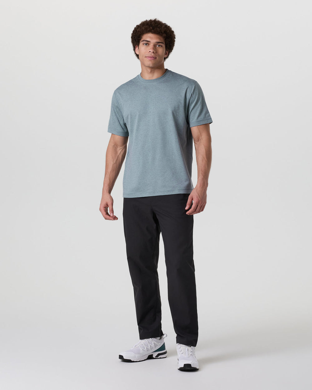 Short Sleeve Ponto Tee - Relaxed Fit Dusty Blue Heather | Vuori online