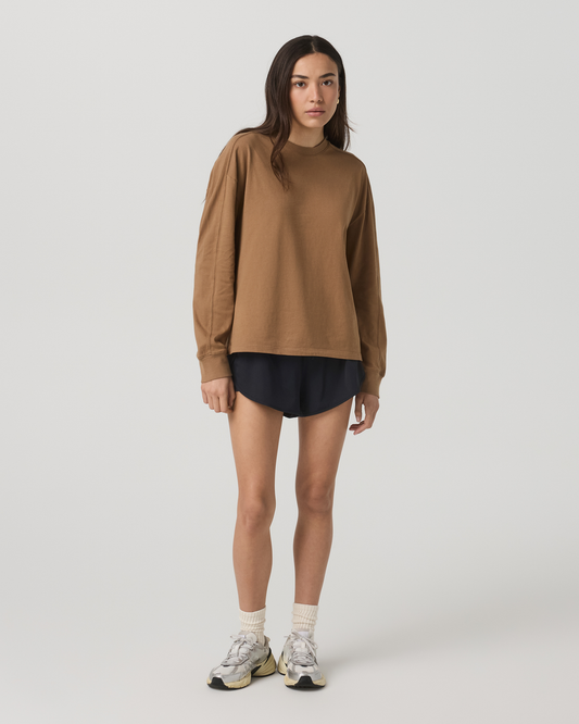 Long Sleeve Heavyweight Cotton Tee Women's Acorn Shirt | Vuori for sale