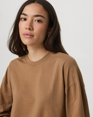 Long Sleeve Heavyweight Cotton Tee Women's Acorn Shirt | Vuori for sale
