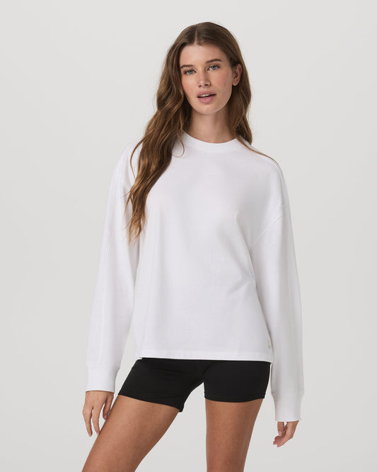Long Sleeve Heavyweight Cotton Tee Women's White Shirt | Vuori discount