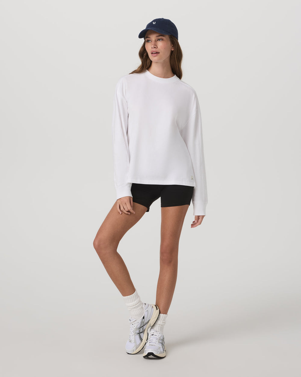Long Sleeve Heavyweight Cotton Tee Women's White Shirt | Vuori discount